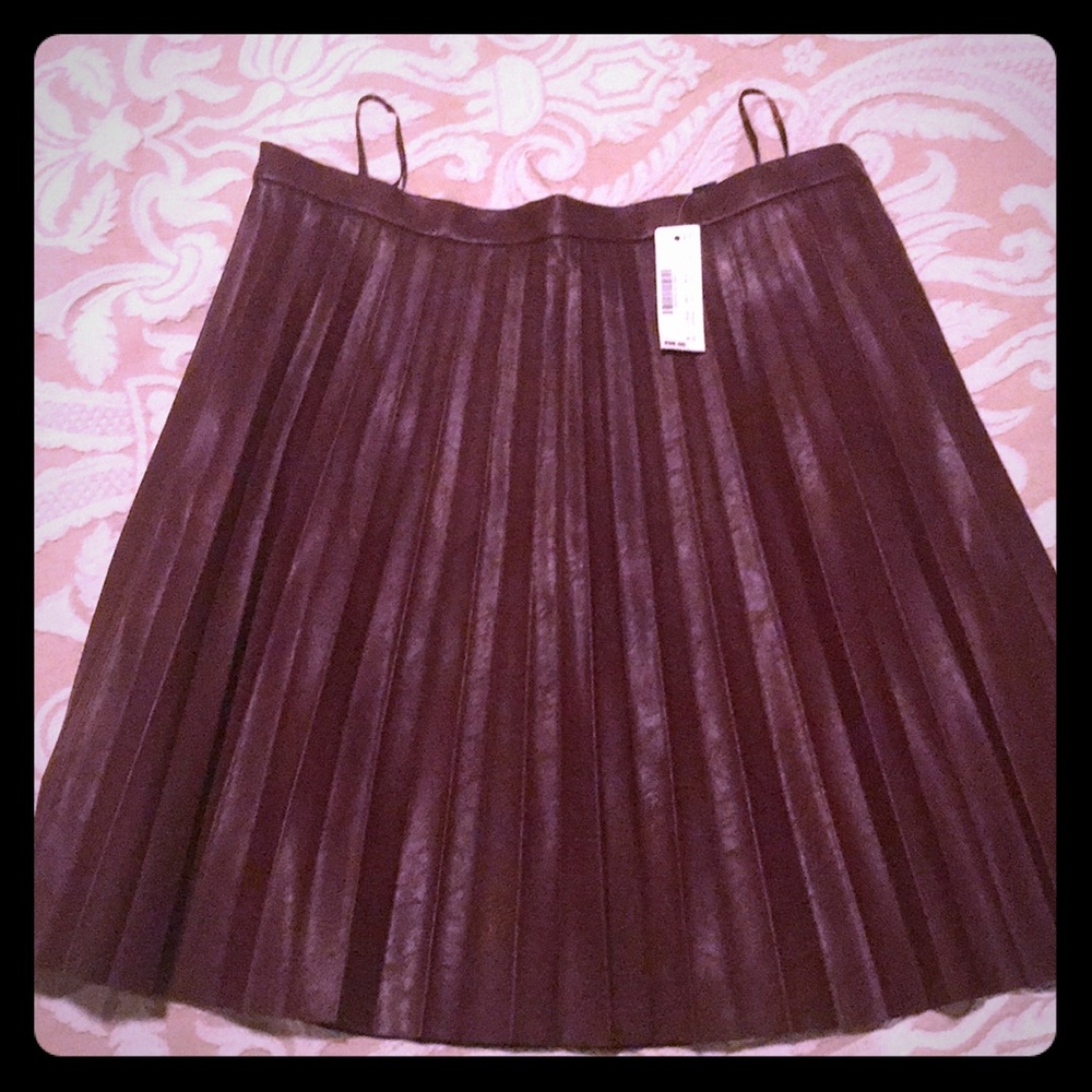 J.CREW VEGAN LEATHER WINE COLOR SKIRT